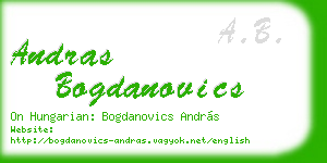 andras bogdanovics business card